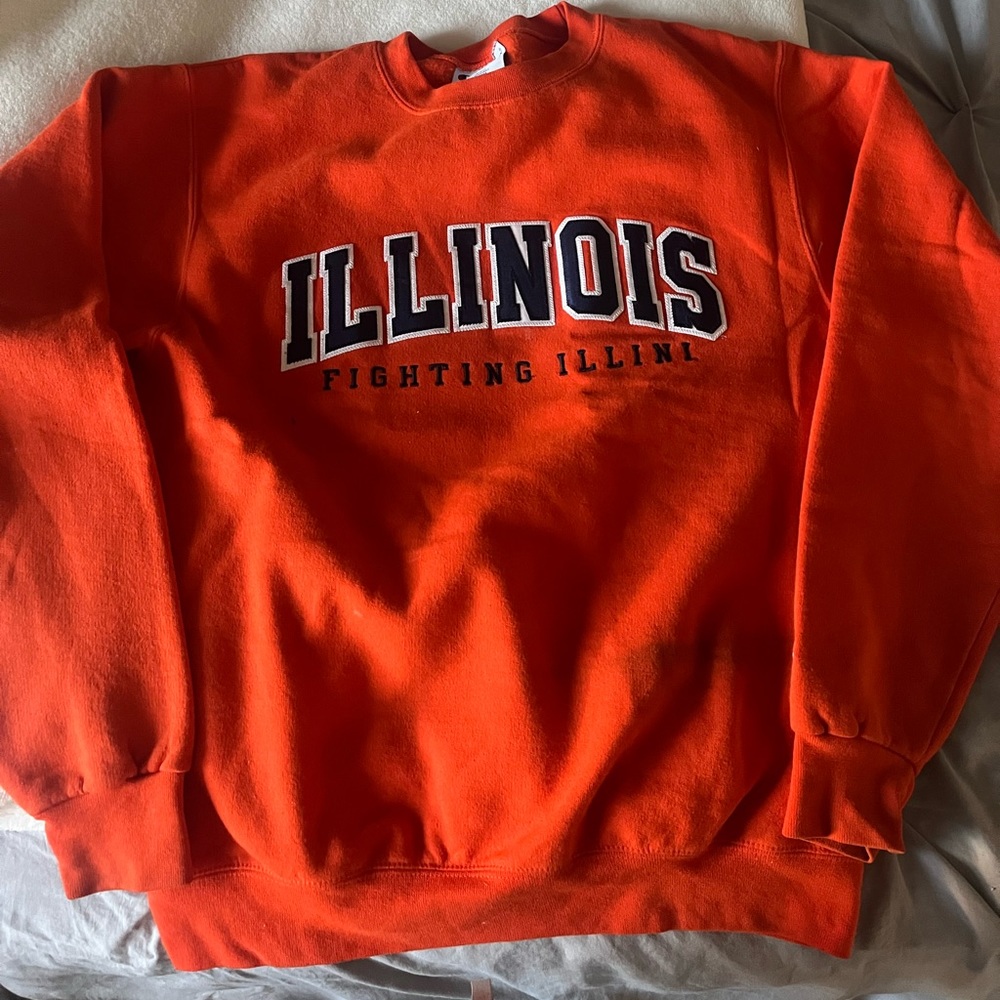 Illinois Orange Crewneck Sweater